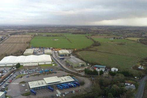 Site of former Shearings interchange (foreground)