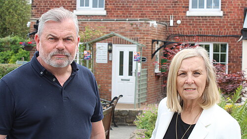 Mark and Helen looking miffed